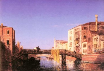 Félix Ziem Painting - Le Pont De Bois Un barco veneciano Barbizon Felix Ziem